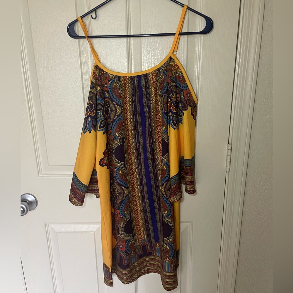Yellow and Purple Bohemian Dress